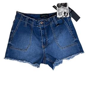 Kendall + Kylie Women's Blue Denim Cut-Off Shorts Frayed Size 5/27